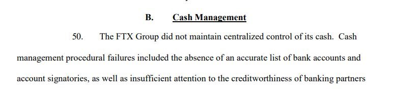 FTX 破产文件九大要点：没有现金管理系统，从未召开过董事会